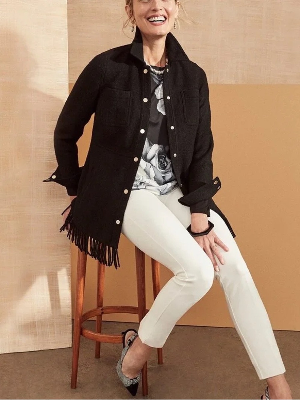Chico’s Boiled Wool Blend Jacket